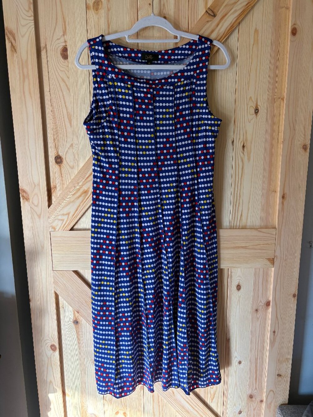 ILE New York Polka Dot Dress Size 14 Multiclor